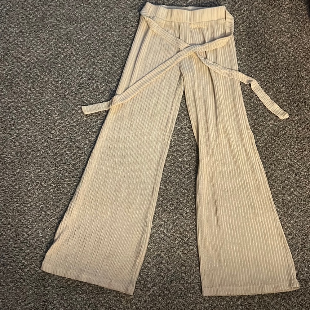 Mesh flare pants